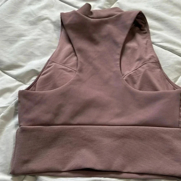 Kyodan pink ribbed mock crop sports bra size P/S - Picture 7 of 7